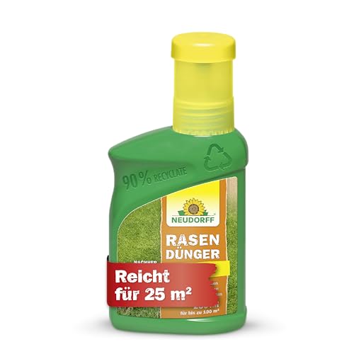 Neudorff RasenDünger Moos- & UnkrautStopp – Rasendünger mit Eisen und Kalium sorgt für einen dichten, grünen Rasen ohne Moos und Unkraut, 250 ml für 25 m²