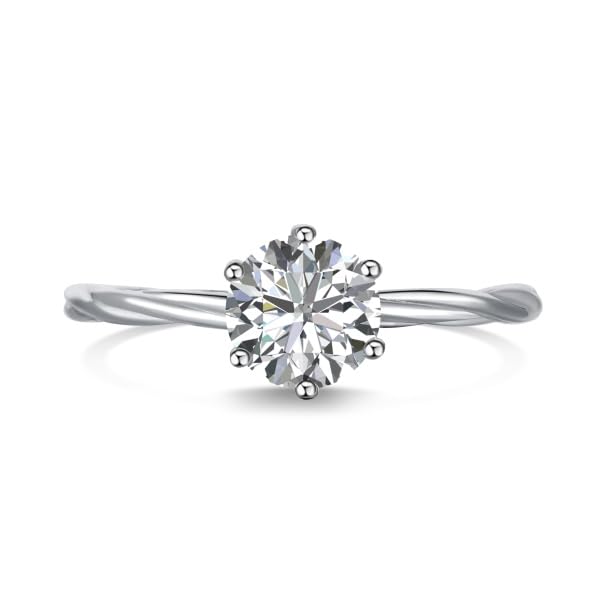 ATUP1CT Solitaire Wedding Engagement Ring for Women 925 Sterling Silver Cubic Zirconia CZ Diamond Promise Rings for Her Anniversary Jewelry Gifts for Wife Girlfriend