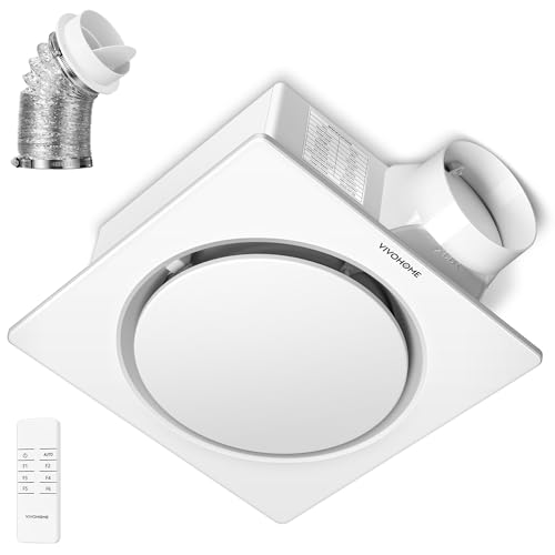 VIVOHOME AutoFlow Bathroom Exhaust Fan with Humidity Sensor (160-110-30CFM) - Energy-Saving EC Motor,10.2-inch Ceiling Retrofit Bath Fan, No Attic Access Needed(Install Kit, 4-in Duct Included)