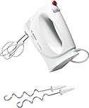 Bosch Sbattitore Elettrico MFQ3030, 350W, 4 Livelli di Velocità, Ultra Leggero e Maneggevole, Impugnatura Ergonomica, Fruste e Ganci per Impastare in Acciaio Inox Inclusi, Bianco