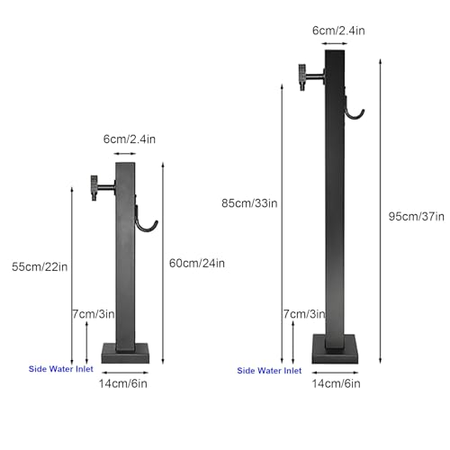 Columna de agua de jardín de acero inoxidable con grifo, función de agua decorativa para exteriores y soporte de manguera para patio trasero y patio