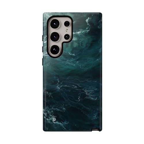 Art abstrait Dark Water Void coque Samsung S24 Ultra sarcelle brillante pour le quotidien