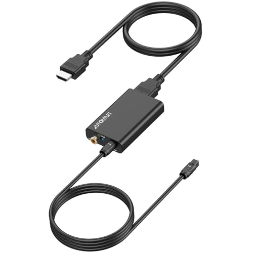 AUTOUTLET 192KHz HDMI ARC Audio Extractor to Optical TOSLINK SPDIF & Coaxial Audio Splitter Converter for HDTV to Speakers, Amplifiers, Soundbar Support Dolby/DTS 5.1