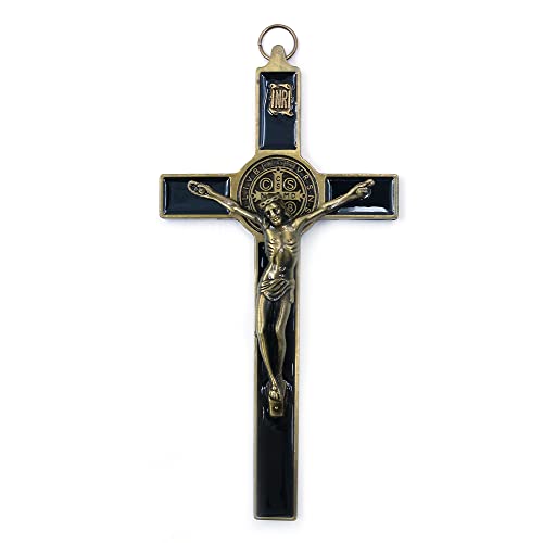CENPEK Figura de crucifijo Jesucristo cruz para decoración de capilla del coche del hogar - bronce antiguo