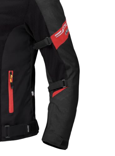 Image of SOLACE AIR-X V3.0 Men's Motorcycle Riding Jacket with CE Level 2 Armour, Black and Red, 700D PolyDura Mesh