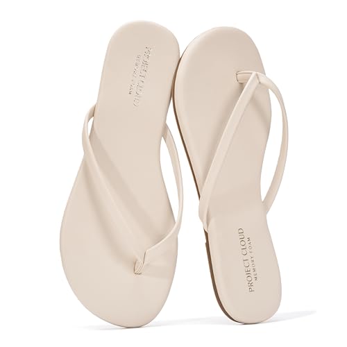 Image of Project Cloud Flip Flops for Women Footwear- Lightweight and Memory Foam Insole Sandals for Women 2026 - Durable Non-Slip Beach Essentials Flats for Women Sandals (Foundations)