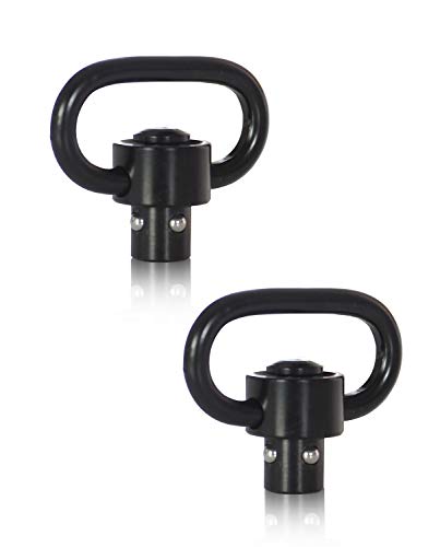 Rifle Sling Swivels Mount RS Qd Quick Detach/Release 1.25" Loop Heavy Duty Push Button Swivels - Black (2 X RS QD Rifle Sling Swivels) | The Rifle Sling Swivels Accessories