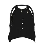 Black Gold Sparkly Glitter Fringe Car Seat Cover Baby Breathable & Nursing Cover - Multi-Use Stretch Fabric for Breastfeeding, Stroller Sunshade, Shopping Cart Cover