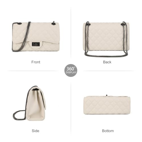 Image of Gladdon Quilted Crossbody Purse for Women Trendy Shoulder Bags | Stylish Shoulder Purse,Quilted Pattern,Structured bag,Chain Strap,Spacious Enough,Casual and Dressy Outfits,Any Occasion
