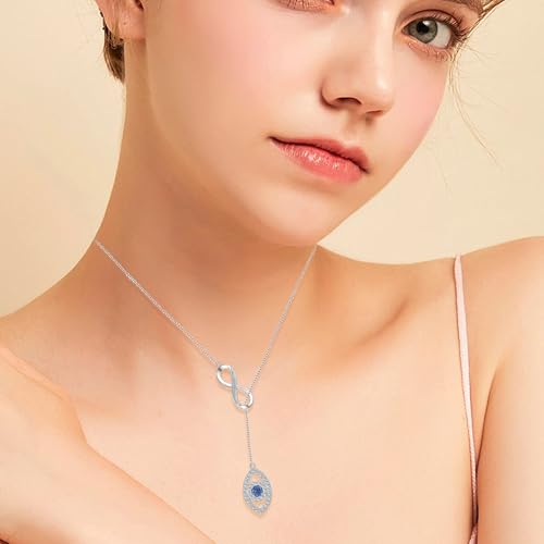 Evil Eye Infinity Necklace for Women Adjustable Y Necklace Jewelry Gift for Women4