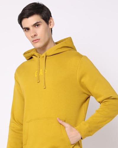 Image of Gap Men Regular Fit Logo Print Full Sleevesd Cotton Hoodie