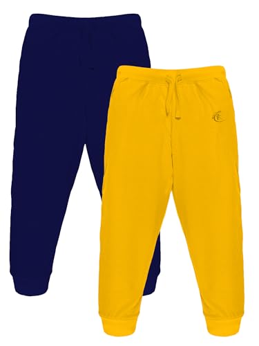 Image of KiddoPanti 100% Cotton Track Pants for Boys & Girls | Soft Single Jersey Fabric | Elastic Waist with Drawcord | Full Length with Rib Hem & Pockets | Joggers for Kids