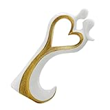 Statue de couple en forme de cœur - cette sculpture décorative originale représentant un couple peut sublimer le style et l'ambiance de votre intérieur. figurine artisanale en céramique représentant un amoureux