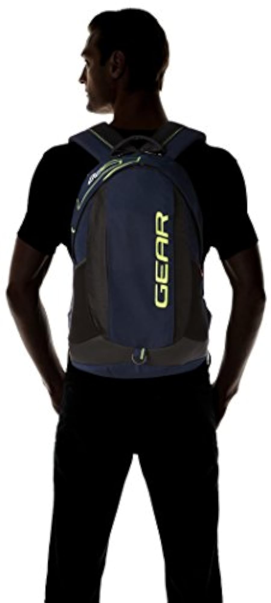34 LTR Navy Blue and Green Casual Standard Backpack