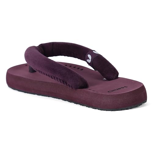 Image of CHUPPS Plush Beige Drift Orthopedic Slippers | Soft Footpharma Footbed | Breathable Ventilation Holes | Lightweight Flip Flops | Anti-Skid Chappals for Everyday For Womens