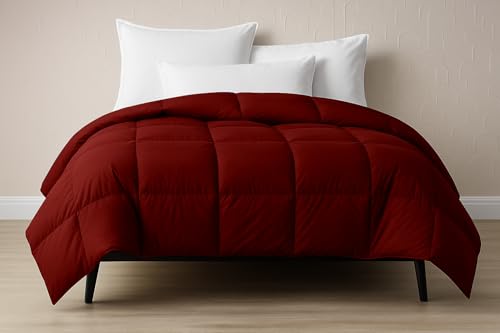 Image of Comforter Double Bed - All Season /AC /Summer Solid Double Bed Comforter Blanket | Dohar | Duvets |Ultra Soft & Light Weight - (300 GSM, Red)
