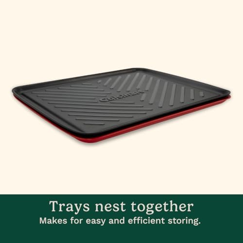 Image of Cuisinart CPK-210 Grilling Prep and Serve Trays, Black and Red Large 18 inch x 14.5 inch (Pack of 6)