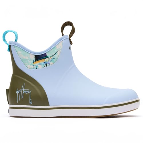 Image of XTRATUF 6 inch Women's Ankle Deck Boot Guy Harvey - Lightweight, 100% Waterproof Rubber Footwear - Non-Marking, Slip-Resistant Outsole - Moisture-Wicking Liner
