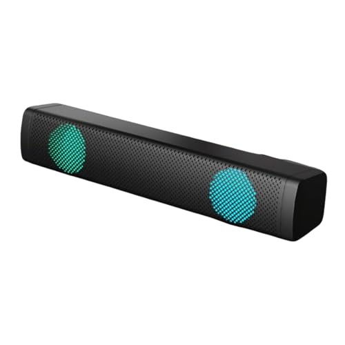 Fazvncv Bocina de barra de sonido USB de cable pequeño para juegos con diseños en ángulo, control de volúmenes independientes, configuraciones fáciles