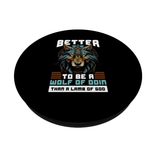Wolf Of Odin Viking Scandinavian Pride Norsemen Odins Wolf PopSockets Swappable PopGrip, Black - Image 2
