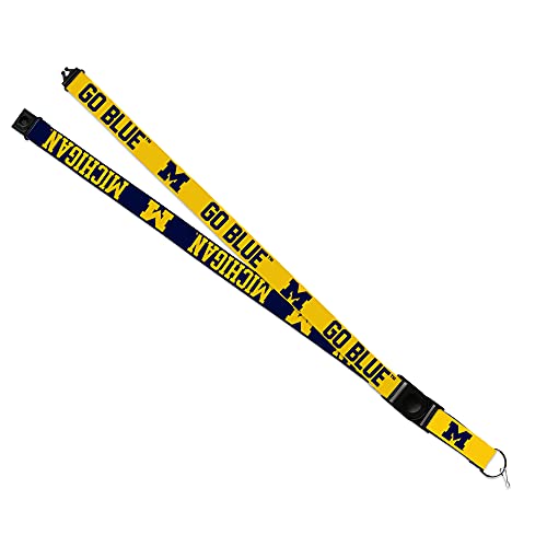 Rico Industries NCAA Michigan Wolverines Go Blue 18" x 1" Premium Unisex-Adult Safety Breakaway Lanyard