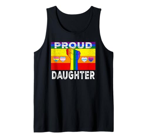 Proud Daughter LGBTQ Rainbow Flag LGBT Pride Month Canotta