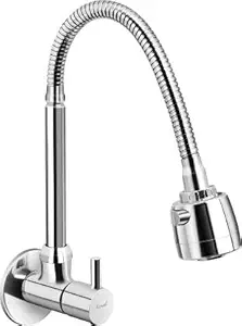 Floyd elegant bath decor Brass Sink Spray Dixy Wall Mounted Bib Tap Faucet (Steel)