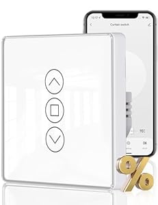 MOES 2.5D Rolladenschalter Smart Wlan mit Prozentanpassung, ompatibel mit Alexa und Google Home, Zeitschaltuhr und Sprachsteuerung, olladenste... Unterputz, eutralleiter erforderlich(Weiß)