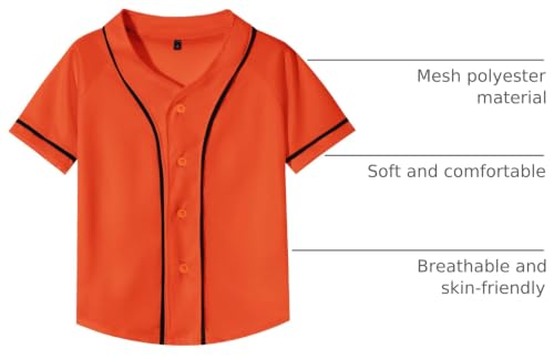 Image of Yuji Itadori Kids Baseball Jersey Button Boys Short Sleeve T-Shirts Hip Hop Fashion Casual Sports Solid Color Shirt