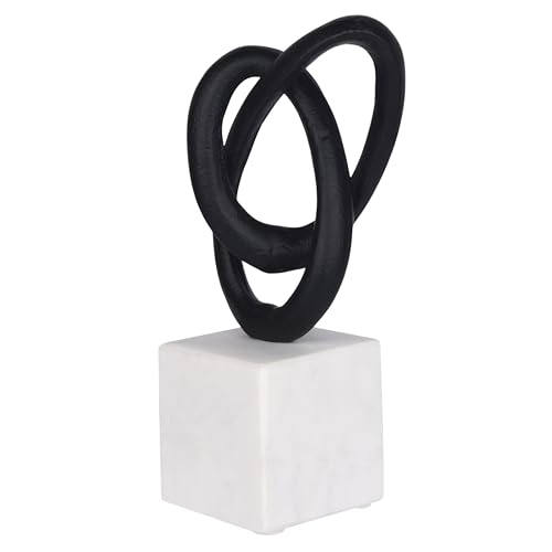 Escultura Entwined Love de aluminio con base de mármol, 13 pulg. miniatura 2
