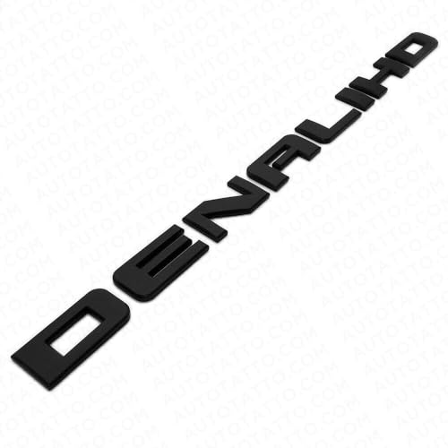 Image of 2X Denali HD Side Door Tailgate Letter Nameplate Emblem Badge 3D Replacement for Denali (Matte Black)