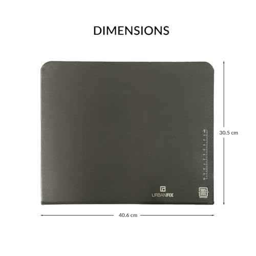 Image of Stainless Steel Chopping Board with Lip for Kitchen| Non Slip Rust Proof Counter top| Easy to use| Round Edge| for Cutting Vegetables, Meat,Fish,Fruits | Medium | 35 x 30 cm