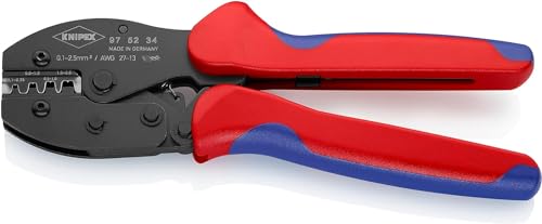KNIPEX PreciForce Crimpzange mit Mehrkomponenten-Hüllen brüniert 220 mm, 97 52 34