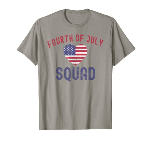 Cuatro de julio Squad Cool Patriotic 4th July Crew Hombres Mujeres Camiseta