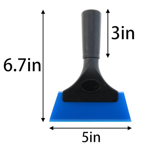 Image of MEETOOT 5 Inch Mini Window Wiper Film Scraper Cleaning Tool Small Rubber Scraper Windscreen Scraper for Mirror Wiper Frost Scraper Ice Scraper