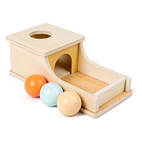Busy edition Montessori Toys for Babies 6-12 Months Object Permanence Box Wooden Ball Drop Toy Play for 6 Month 1 2 3 Year Old Toddlers Infant Early Age Toy Cover