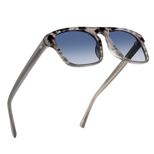 Image of BIRCEN Mens Acetate Polarized Sunglasses: Retro Square Sun Glasses UV400 Protection Anti-Glare Shades for Driving Travel