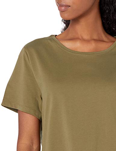 Amazon Essentials Women's Classic-Fit 100% Cotton Short-Sleeve Crewneck T-Shirt (Available In Plus Size), Pack Of 2, Olive/Black, Medium #TOP3