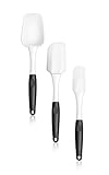 Artaste 43082 Non-Stick Silicone Spatula Set with Rubber Handle, 3-Piece