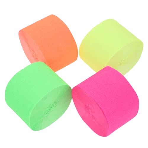 ADOCARN 8Rollos Serpentinas Crepé para Decoraciones de Bodas y Cumpleaños de Fiesta Multifuncionales Incluye Fluorescente