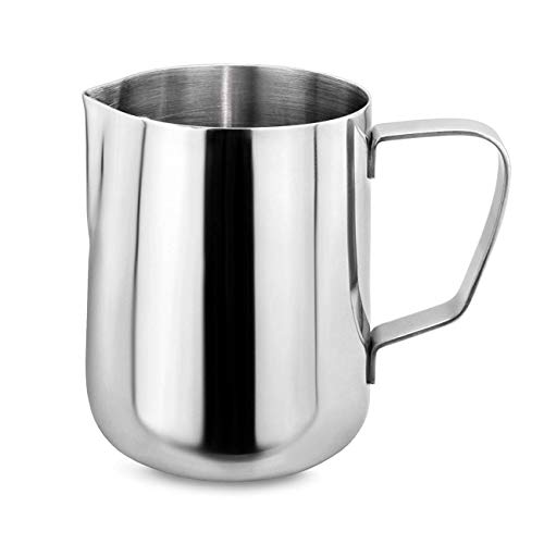 Ousyaah Pot à Lait en Acier Lnoxydable 304, Pichet à Mousser Le Lait avec Bec Verseur pour Le Latte Café la Mousse de Lait Crayon à Lait Artistique (200ml/7oz)