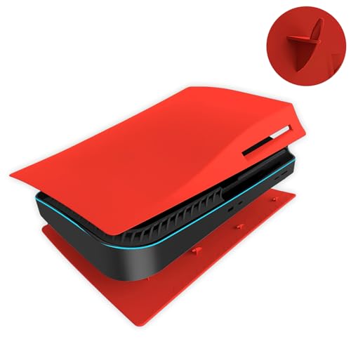 Image of Faceplate Cover Shell for PS5 Disc Edition Console Face Plates, Accessories Compatible with PlayStation 5 Protective Replacement Panels (Red)