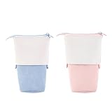 【Große Kapazität】Stifttaschengröße ist 3,3 x 2,15,2 x 18,5 x 12,4 cm, bietet Platz für etwa 40 Stifte, es gibt auch ein Zwischengeschoss im Inneren für einfaches Platzieren von Lippenstift usw. Es kann für die einfache Suche sortiert und aufbewahrt werden, stilvoll und einfach, leicht zu verstauen, leicht zu tragen.