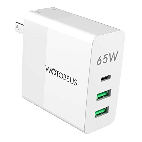 65W USB C Fast Charger WOTOBEUS 12W USB Wall Plug PD QC 3.0 Type C Power Adapter for iPhone 12 Pro Max Mini iPad MacBook Samsung Galaxy Phone S21 S20 Note 20 10 Plus Ultra Pixel HP Dell Leveno Laptop