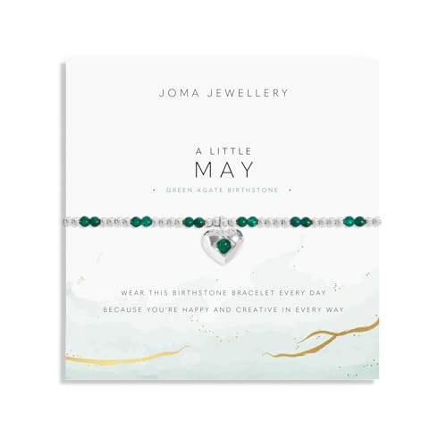 Joma Jewellery May Green Agate A Little Birthstone Beaded Stretch Bracelet