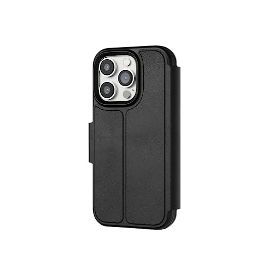 tech21 EvoLite Étui Portefeuille pour iPhone 14 Pro - Portefeuille à 3 emplacements pour Cartes, Noir