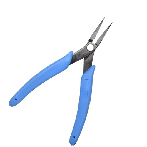 Alicates de trabajo delicados con punta fina de 5 pulgadas, acero al carbono, construcción, manualidades, reparación de joyas, mango de control mejorado, alicates de joyería de acero al carbono