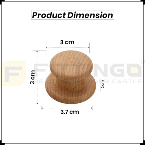 Image of 1.5 Piece Steam Beech Wood Drawer Knob 1.5 Inch| Premium Wooden Cabinet Door Handle | Round Furniture Knobs for Drawers, Wardrobes & Cupboards | Natural Finish Pull Handle for Home & Kitchen