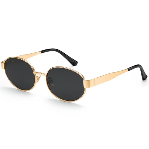 Dollger Retro Polarized Oval Sunglasses for Women Trendy Small Classic Designer Sunglasses Shades UV400 Protection