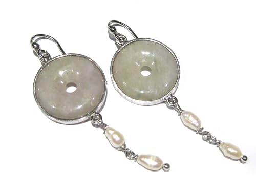 Boucles d'oreilles jade argent 925 véritable et artisanat d'exception